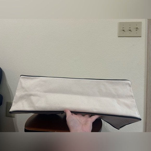 Santa Barbara Tote Bag Cotton Canvas Leather Handles Black/White Christmas Vibes - Picture 9 of 15